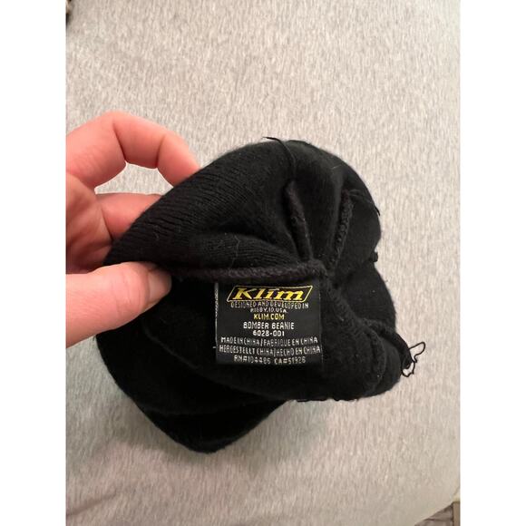 Klim adult bomber beanie black and yellow Pom snowmobile RZR Polaris skidoo cat - Picture 3 of 6